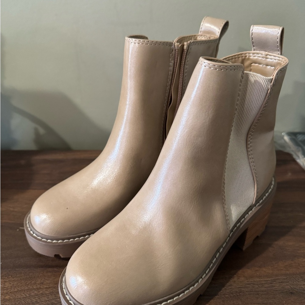 Beige Ankle Booties